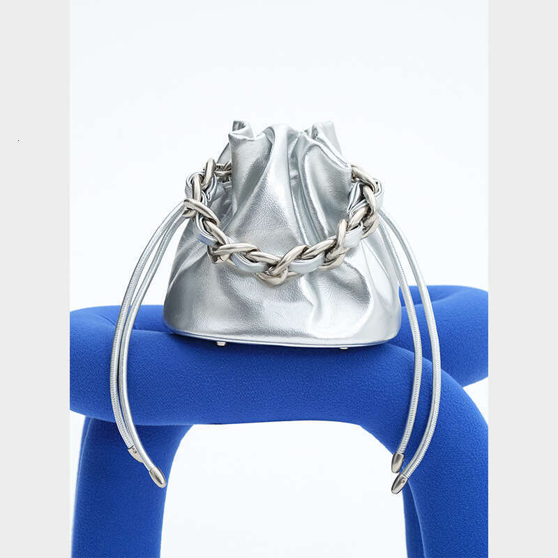 Women's Bags Designer Silver Bucket New Chain Handbag Luxury Fashion Leather Face Crossbody Bag