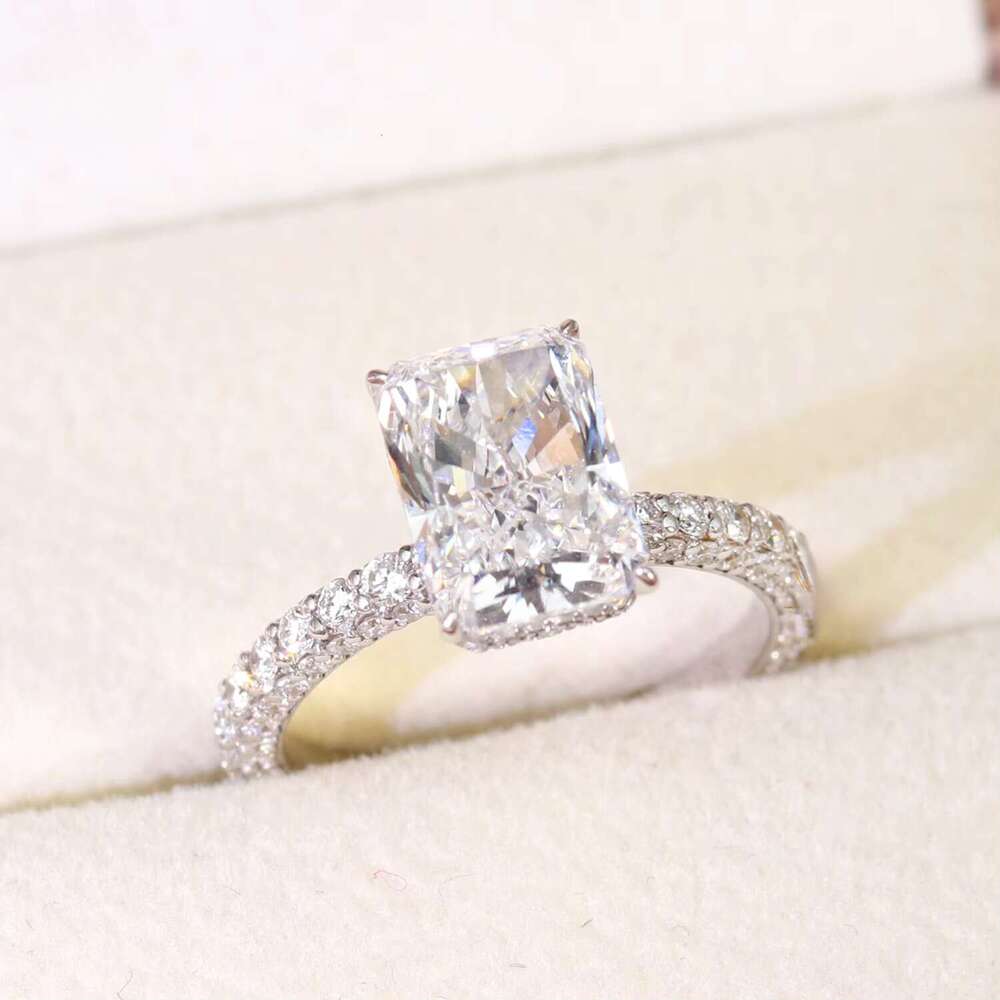 Gia Igi Certified Cvd HPHT Lab Grown Created Women 14K Solid Gold 3CT Radiant Cut LAB Dia Engagement Ring