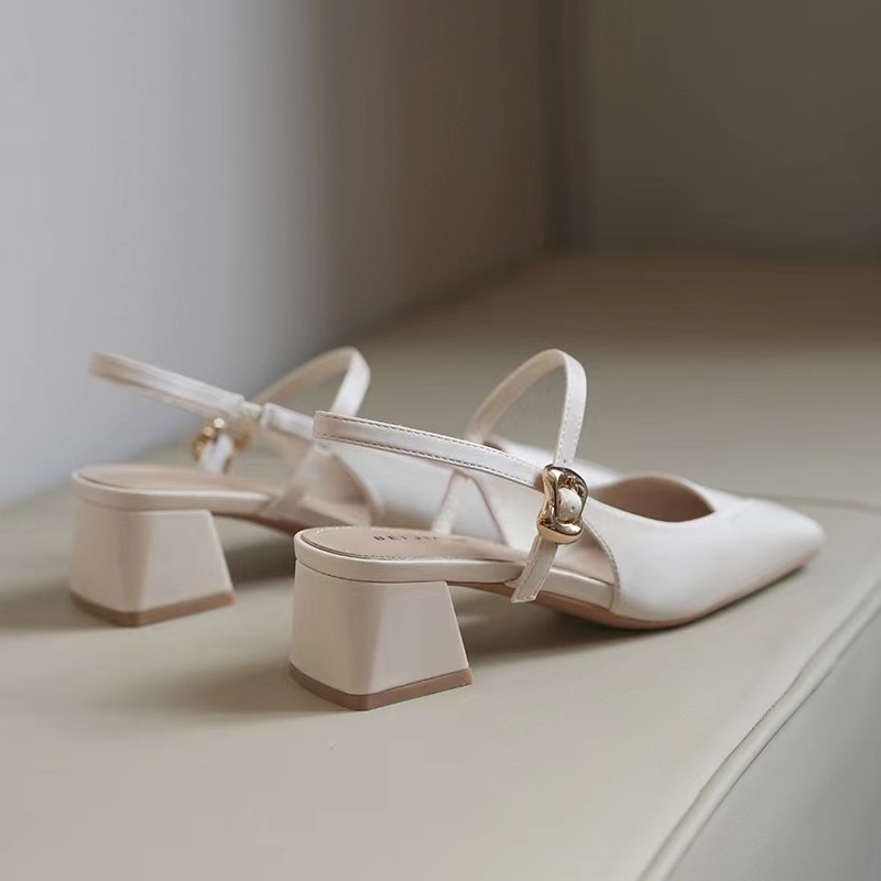Ins Style Fashion Silk Women's High Heels Spring/Summer Thick High Heels Mary Jane Women's Hot and Thick Casual Shoes