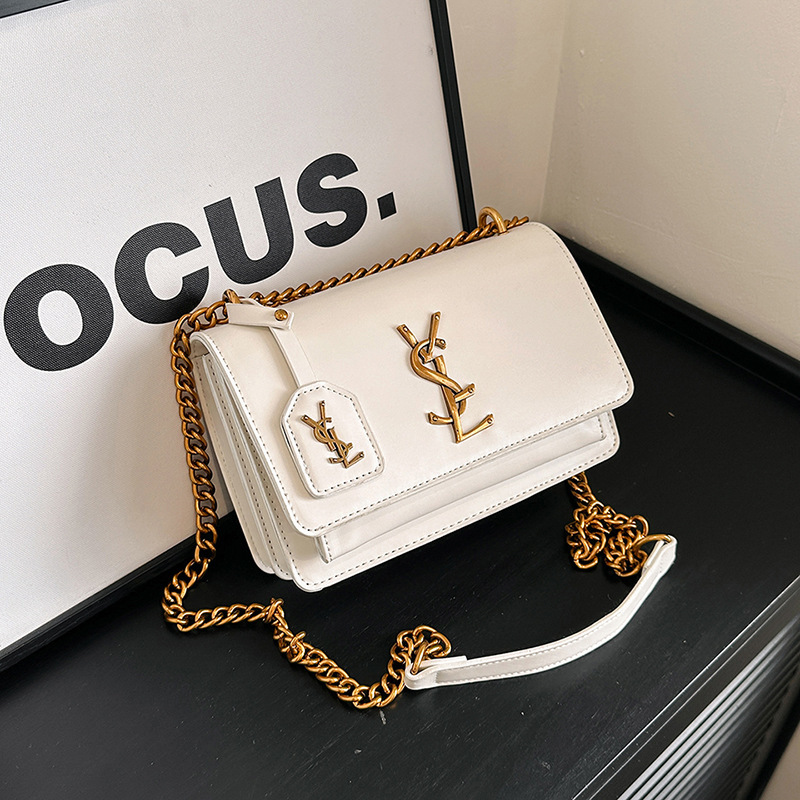 Free Shipping Designer Bag French-Inspired Chain Strap Shoulder Bag - Trendy Mini Square Crossbody Purse for Women, Luxury Viral Fashion Bag 2025