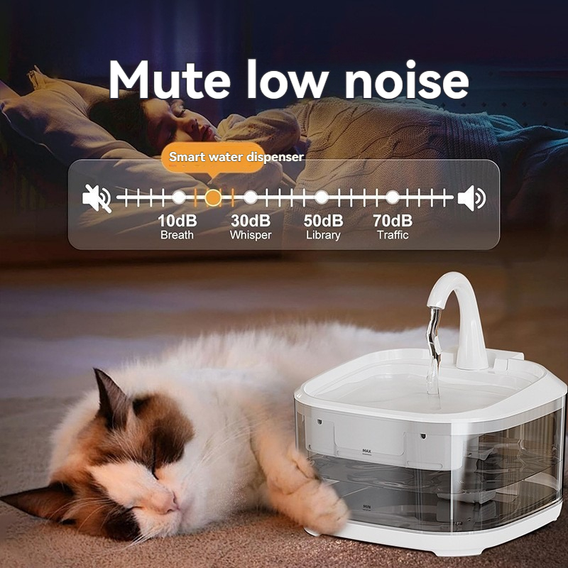 New Silent Pet Water Dispenser with Large Capacity Circulating Filtration and Active Water Automatic Water Dispenser Smart Cat and Dog Water Feeder