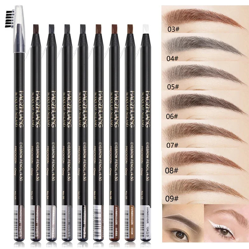 HAOZHUANG Waterproof Long Lasting Eyebrow Pencils with Soft Brush Eyebrows Makeup Tool Permanent Makeup Tattoo Accessories 250515