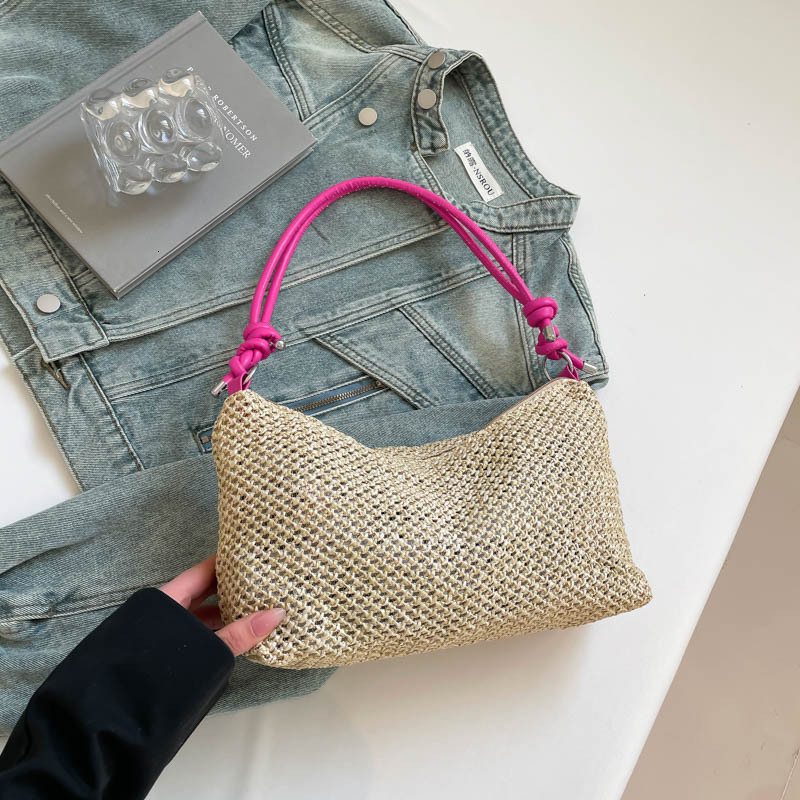 Free Delivery Designer Bag Handmade For Women 2025 New Trendy Tote Grass Woven Versatile Large Capacity Shoulder Luxury Bag