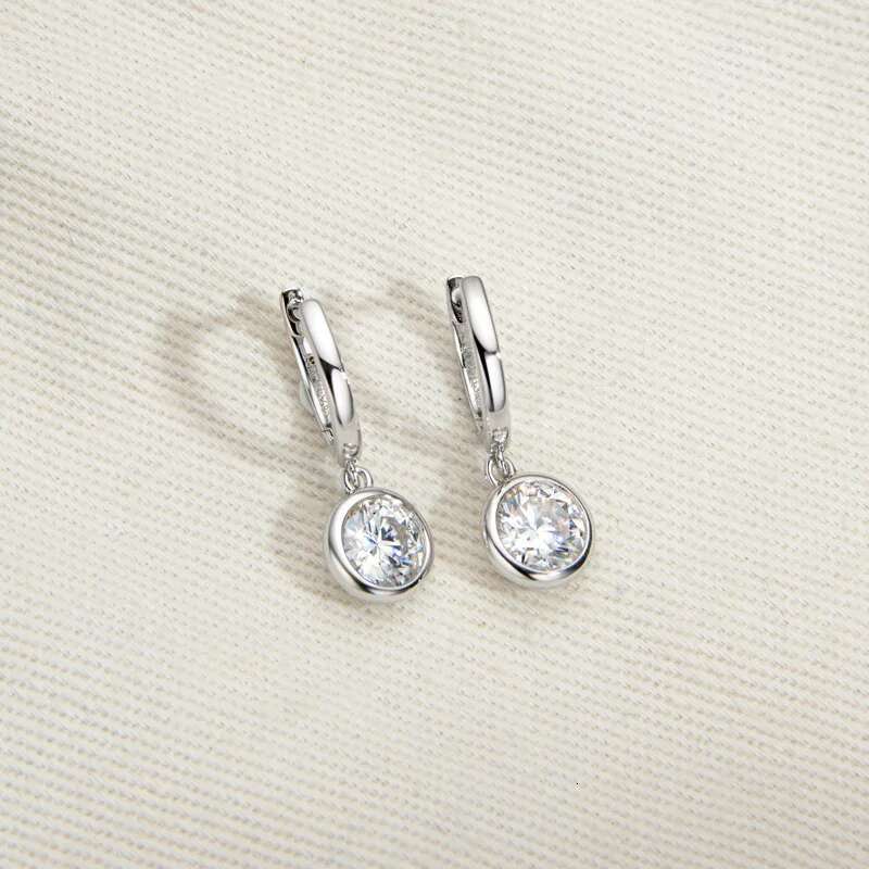 COSFIX Hoops 925 Sterling Silver Real 3.5mm Moissanite Stud Earrings For Women Sparkling Yellow Jewelry Gifts