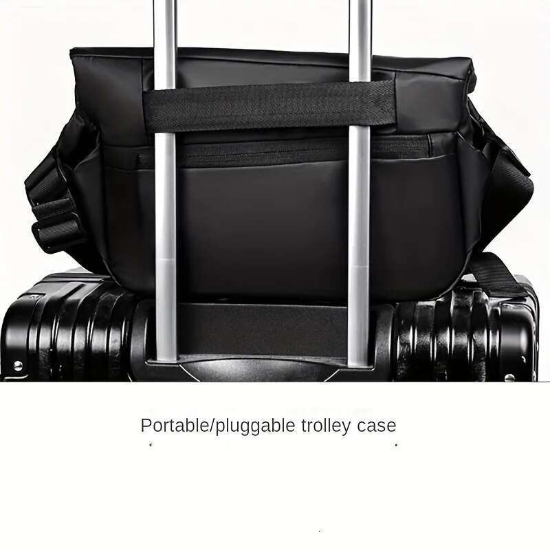 Men's Motorcycle With Splash Proof Multifunctional Chest Bag, Super Cool Crossbody Bag