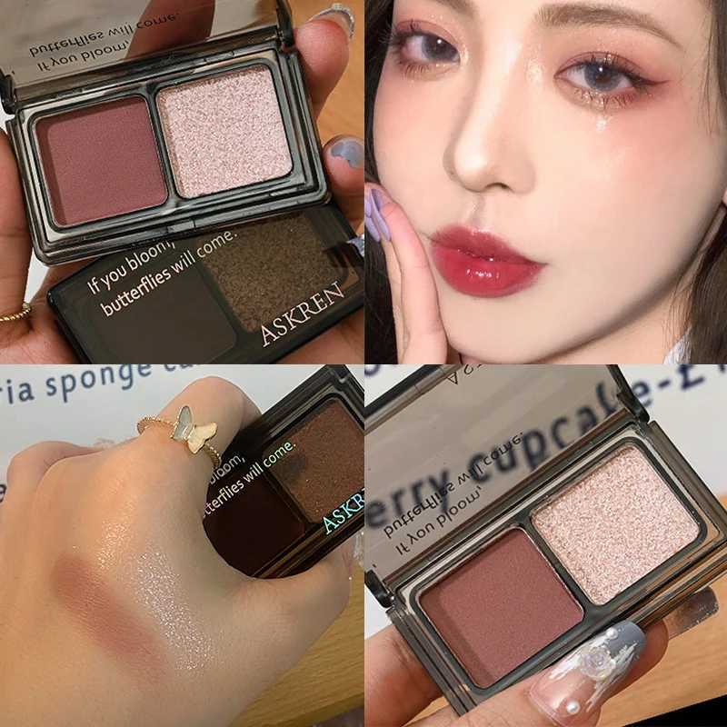 Punk Blue Black Eyeshadow Palette 2 Color Glitter Matte Dark Smoky Eyeshadow Shimmer Shinny Eye Pigment Cosmetic Makeup for EyesXJ250520