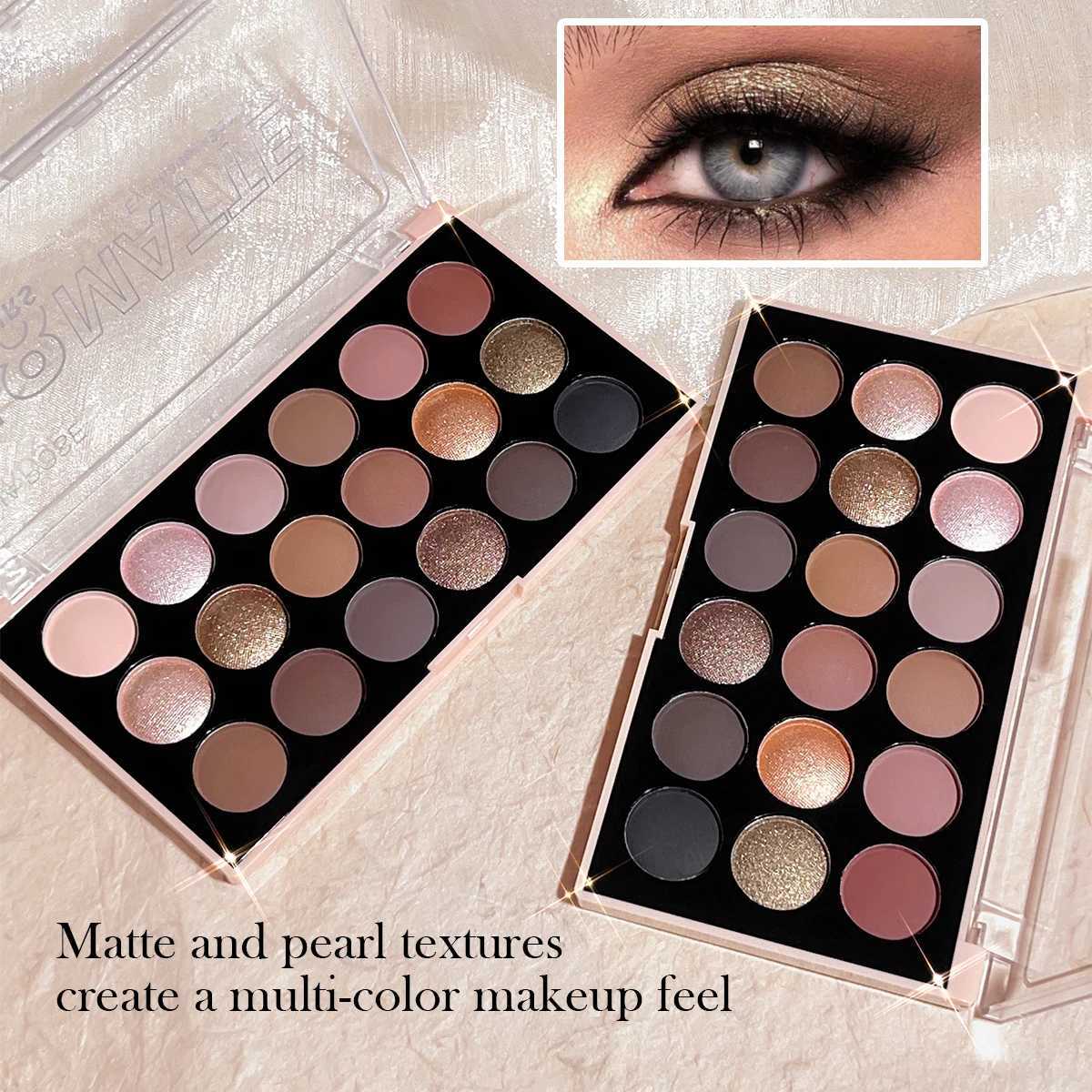 18-Color Eyeshadow Palette Pearlescent Matte Fine Shimmer Glitter Earth Tones Long-Lasting High-Performance W250520