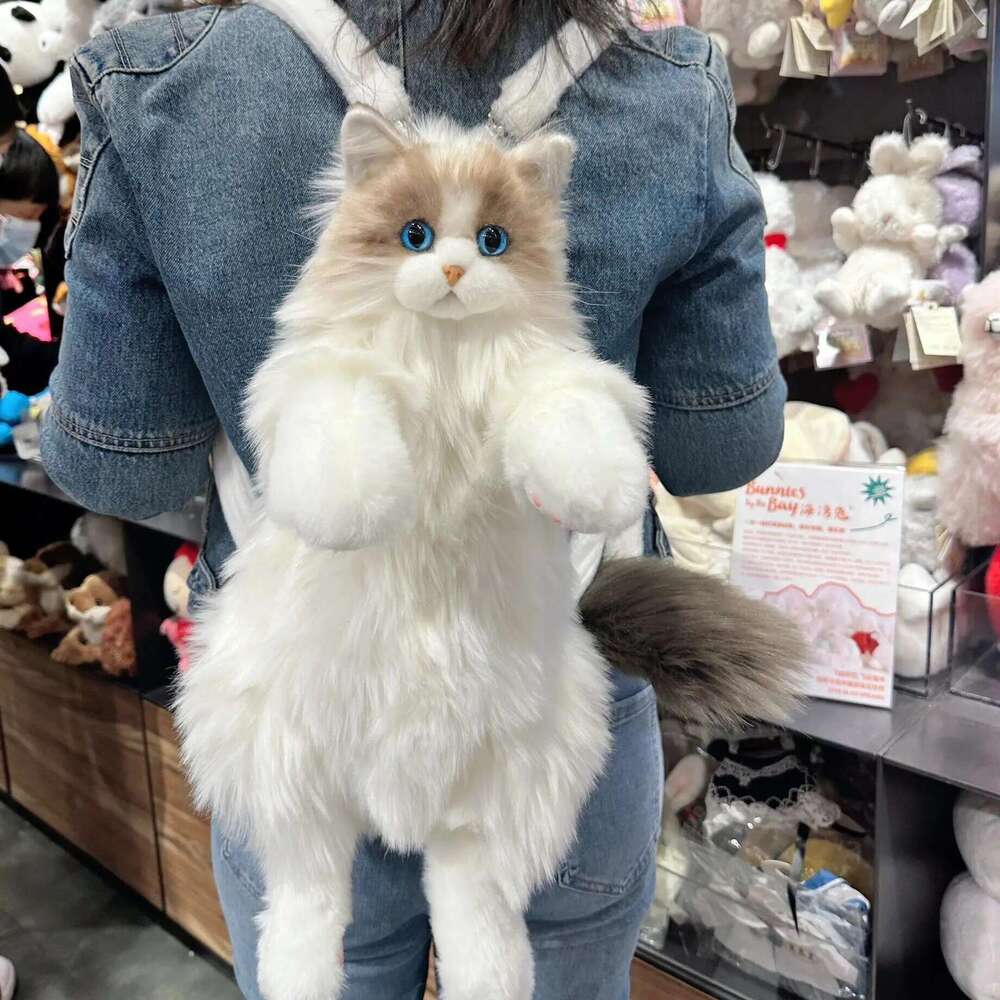Plush CAT Backpack For Boys Girls Kids Children Schoolbag Cute Cartoon School Bags Kindergarten Preschool Baby Bag