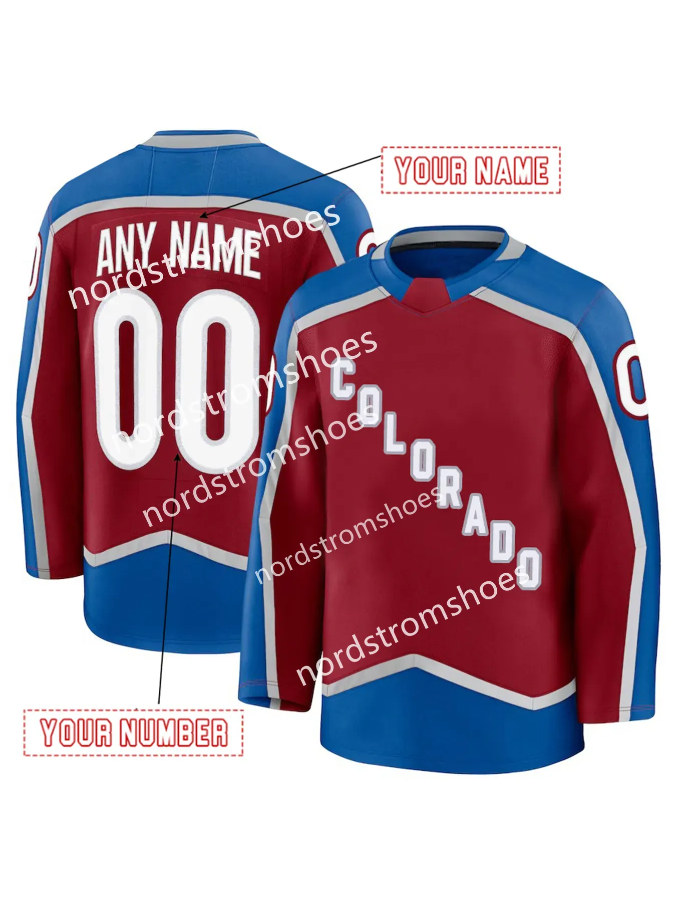 MacKinnon Custom Mens/Youth Ice Hockey Jeresys Makar Girard Rantanen Landeskog Stitched Any Name Any Number 2025 Winter Classic Jersey
