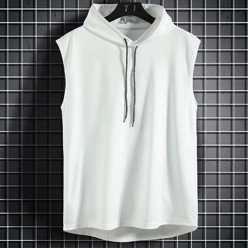 Plus Size Summer Men Clothing Tank Tops Sweatshirt Sleeveless Hoodie Vest Workout Fitness Mens T Shirt Hip Hop 250517