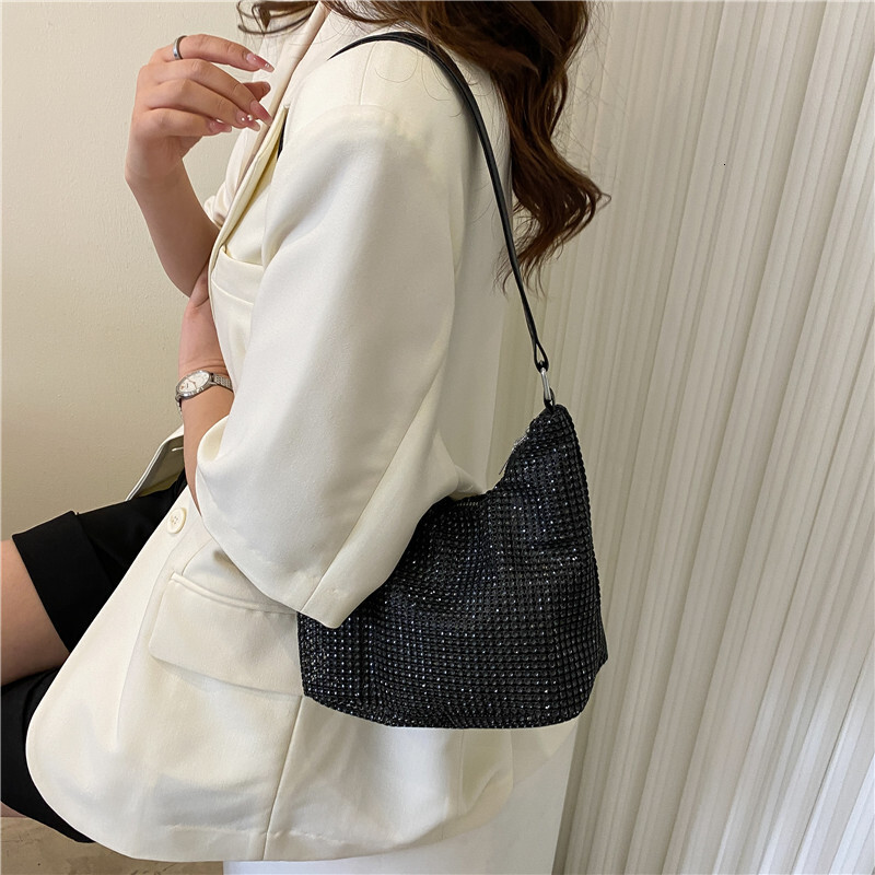 Free Delivery Designer Bag Small Women's 2025 New Stylish Casual Rhinestone Full Diamond Shoulder Crossbody Luxury Bag