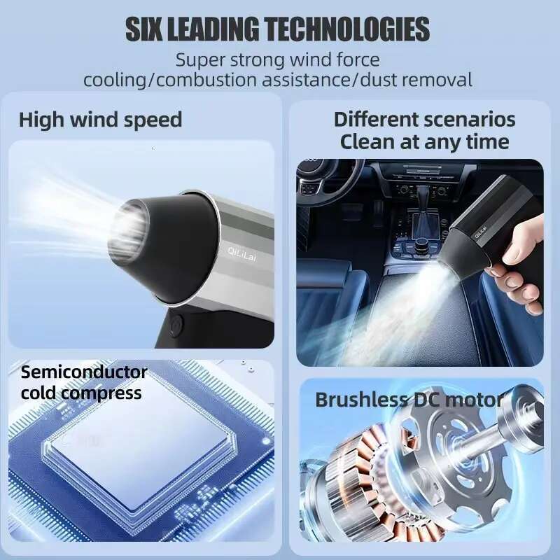 QiLiLai Handheld Mini Turbo Jet Fan40mmBrushlessPowerful Blower Compressed air Duster for Car Dryer/PC/Home