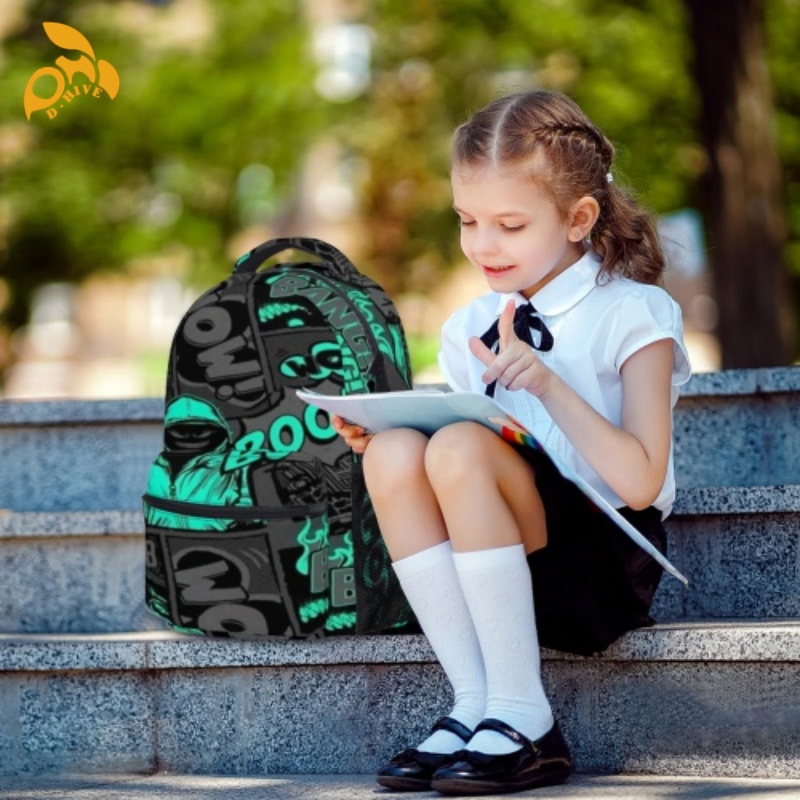 Free delivery. Top designers customize lightweight and high-quality full-print student schoolbags in beige, white and black.