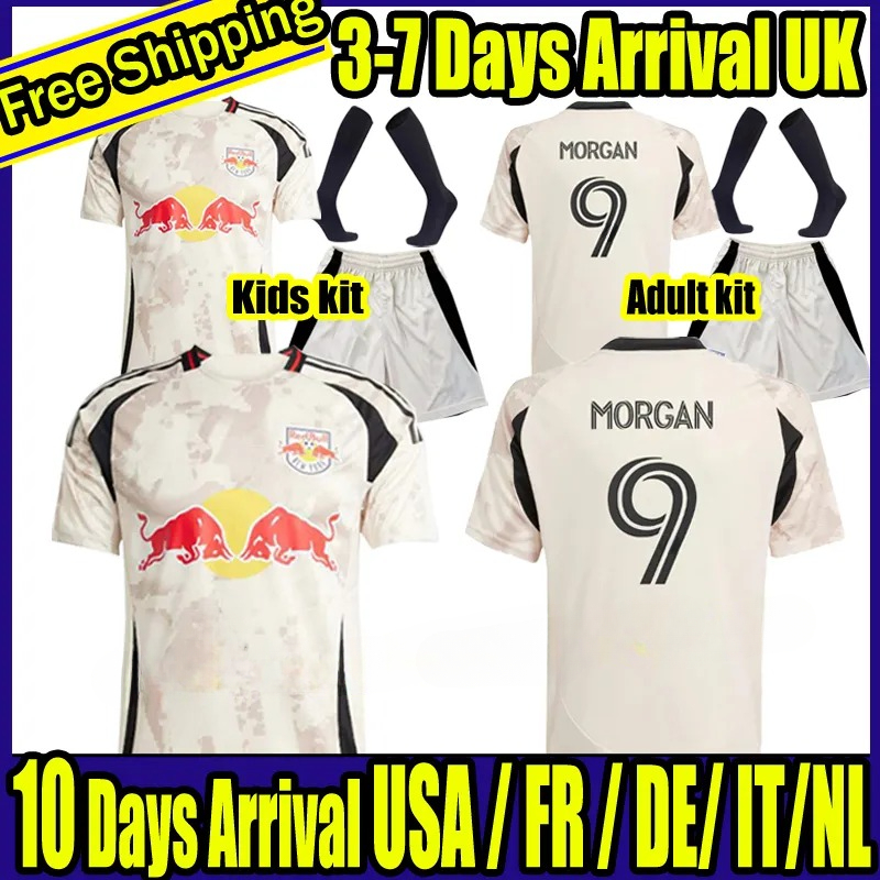 New York 2025 2026 Red Soccer Jerseys BURKE LUQUINHAS VANZEIR AMAYA NEALIS TOLKIN MORGAN BULLS 25 26 football men kids shirt