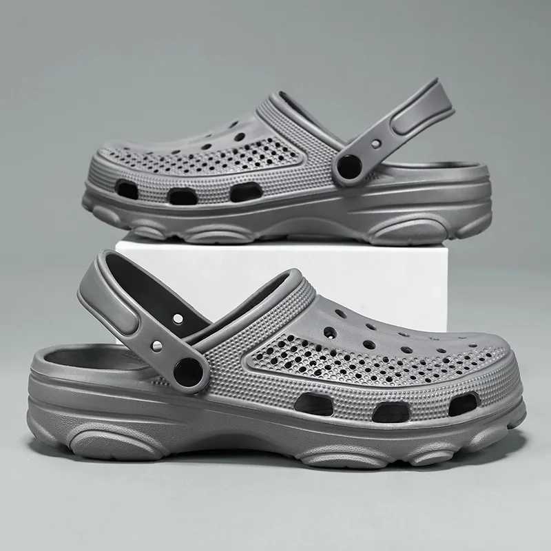 Shevalues Fashion Men Clogs Slippers Casual Hole Beach Sandals Outdoor Men Garden Shoes Summer Soft Sandals Home Bathroom Slides M250519
