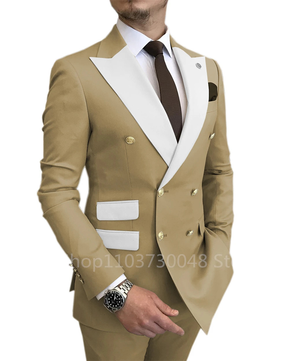 n Slim Fit 2 Piece Wedding Men Suits Solid Groom Tuxedos Formal for Prom Party Man Lapel Blazer Pants 250514