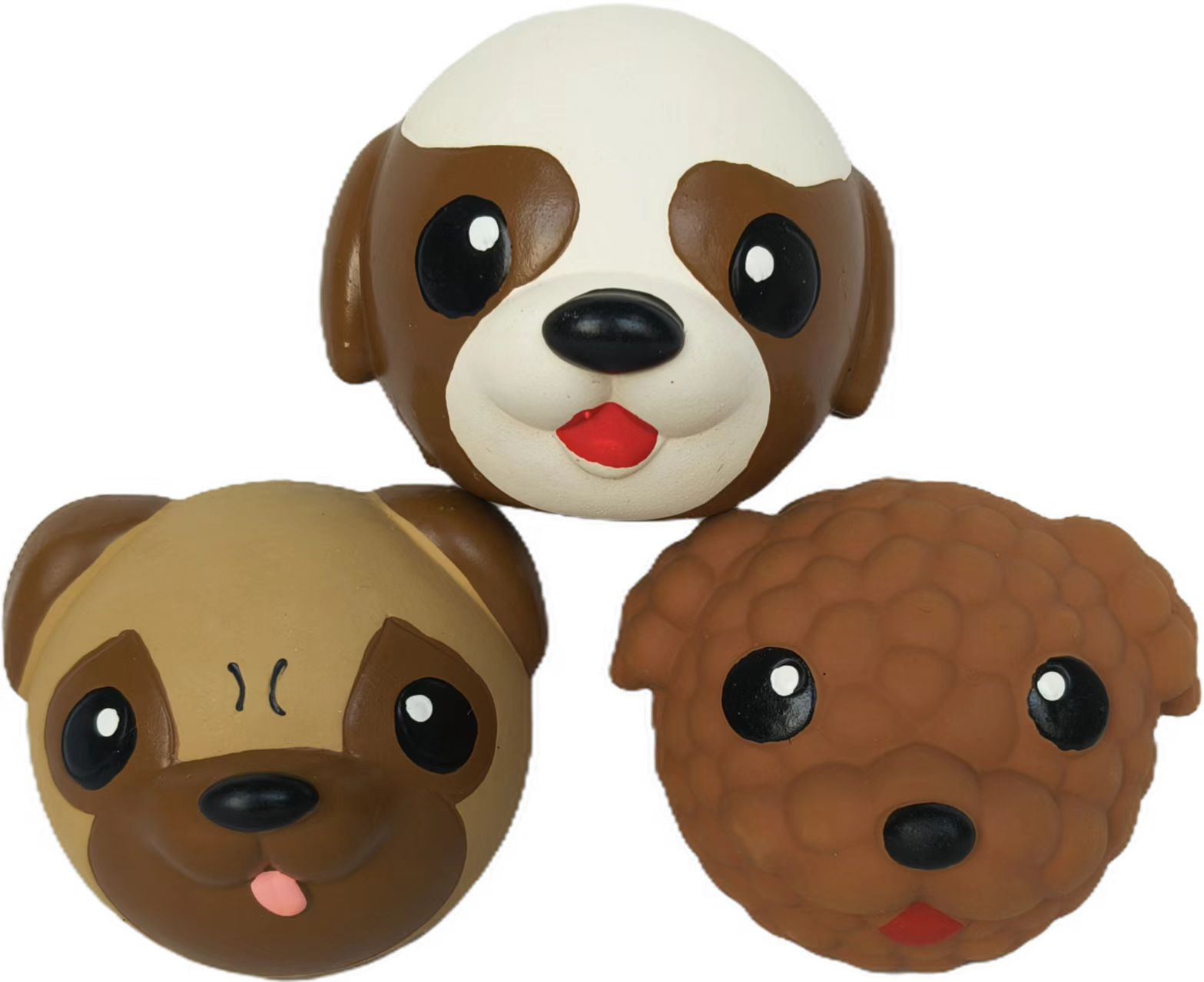 Squeaky Latex Ball Pet Toy Natural Animal Shaped Rubber Bouncy Squeaky Dog Puppy Toy 5pcs/Pack