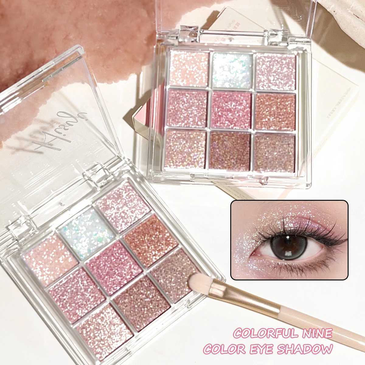 9 Color Eyeshadow Board Shimmery Matte Gloss Eyeshadow High Pigment Lasting Eyeshadow Board W250520