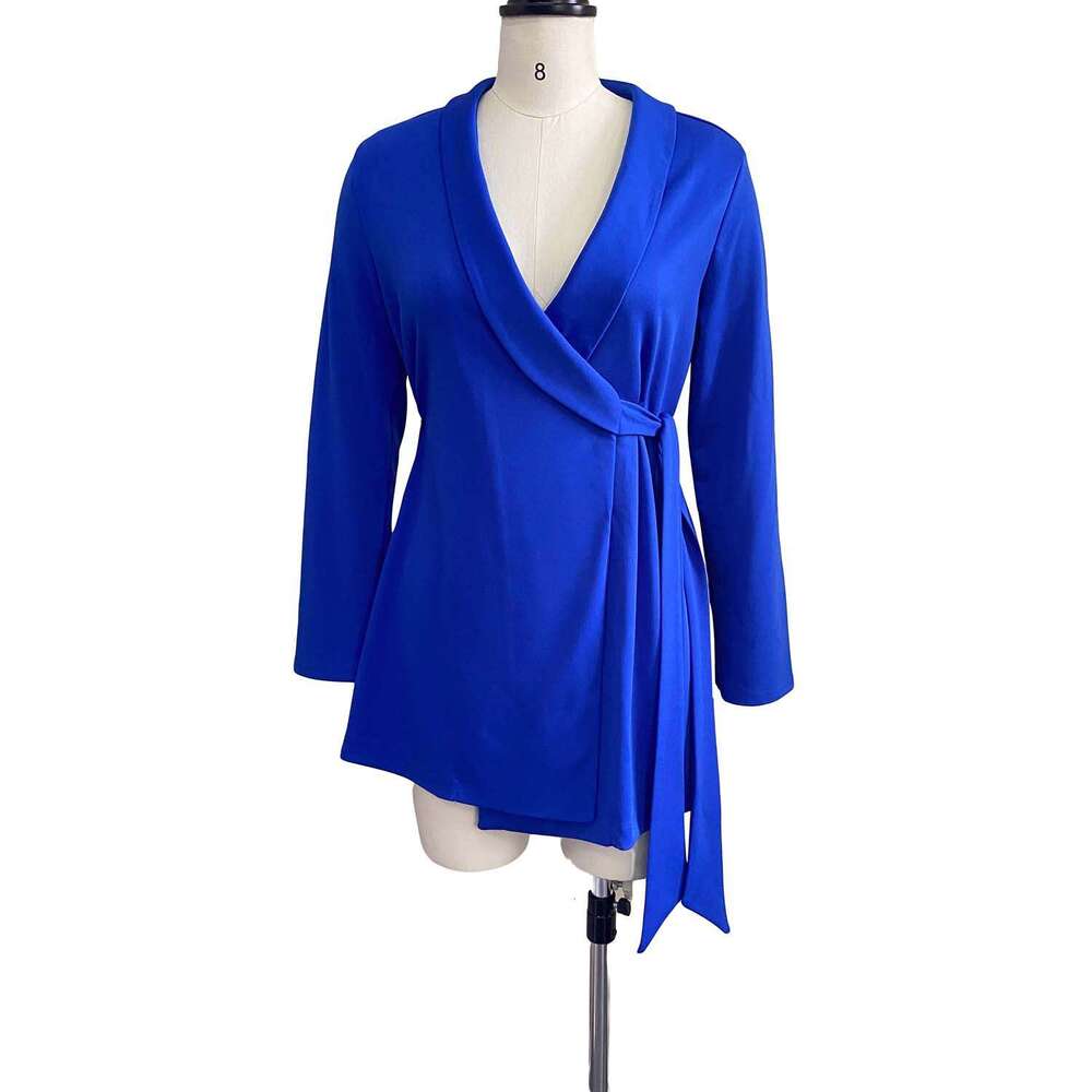 Women's Wear Autumn New Style Commuter Office Slim Fit Tie Up Suit Large Dress