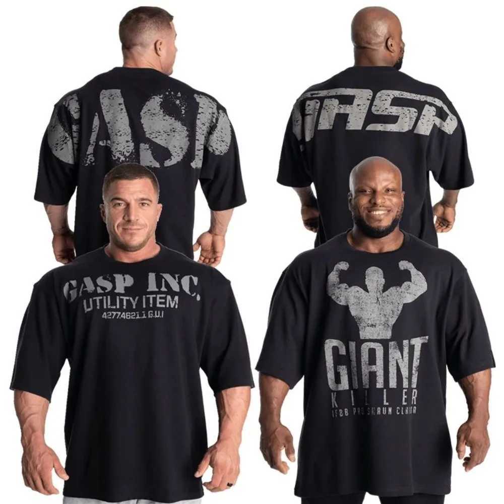 2025 Summer Gasp Trend Brand Mens Strength Gym Tee Print Short-sleeved Pure Cotton Casual High-quality T-shirt Couple Tee W250520