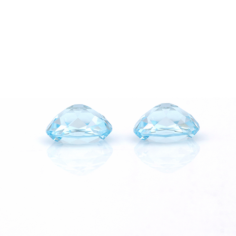 Beautiful Light Blue Synthetic Sapphire Oval Cut Lab Create Loose Aquamarine Gemstone Wholesale Price Lab Grown Gemstone for Jewelry Making
