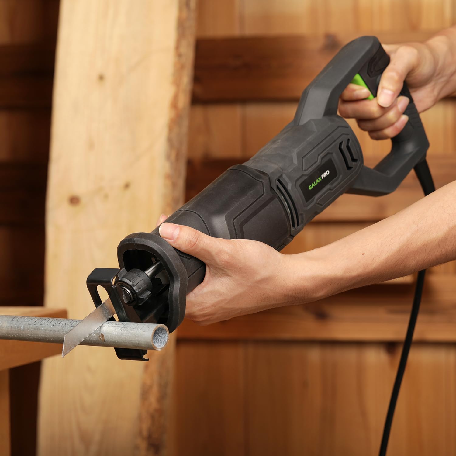 GALAX PRO 120V Reciprocating Saw 6.0 Amp Variable Speed Corded Reciprocating Saw with 4/5 Inch Stroke Length 0-3000SPM and 4-1/2 Inch Max for Wood Met