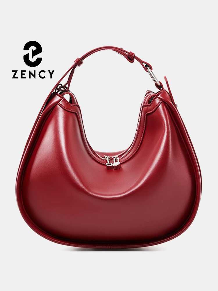 Zency Premium Genuine Leather Womens Handbag Luxury Hobo Bag Large Capacity Fashion Shoulder Bag for Wife Lover Girl Gift Bag M250520