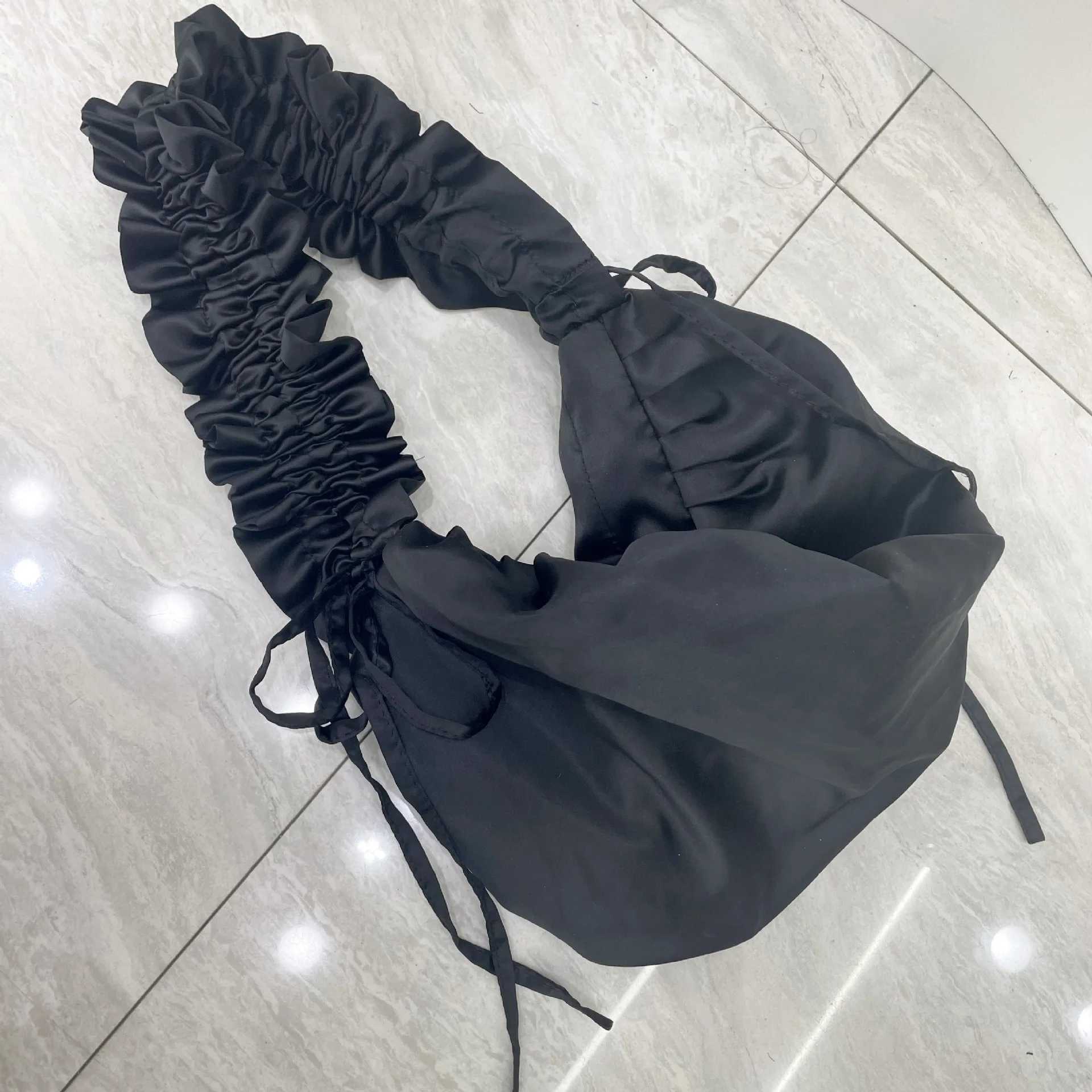 Fashion Ruched Strap Women Shoulder Bags Designer Silk Handbags Elegant Crossbody Bag Casual Hobos Tote Shopper Purses M250520