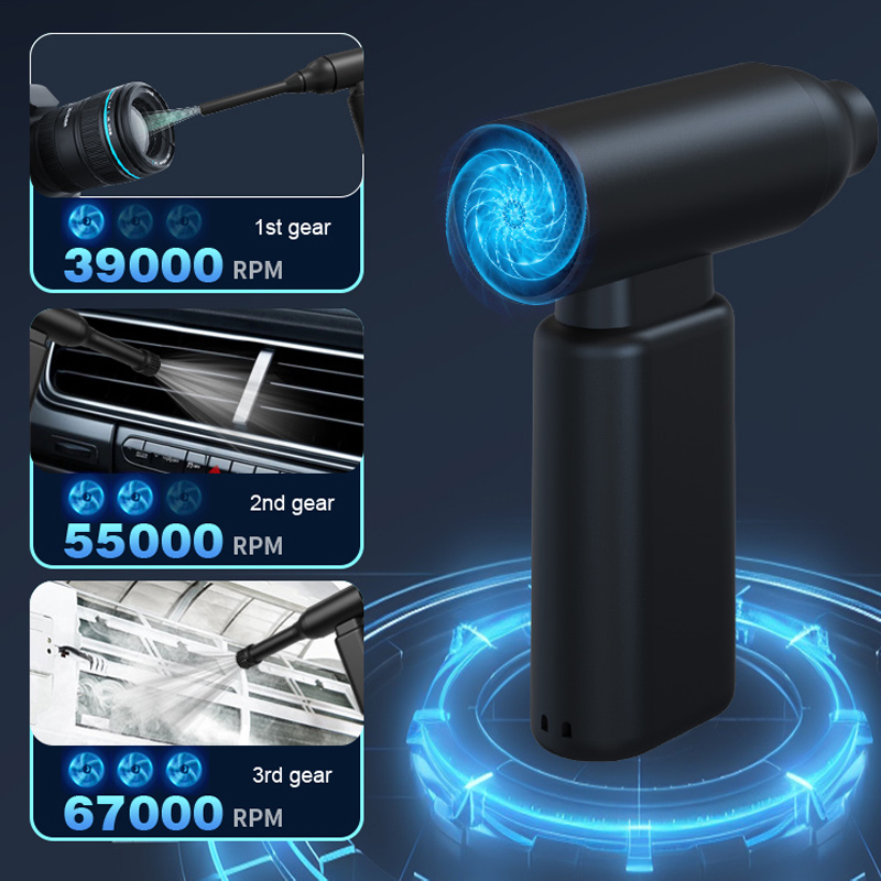 100000 rpm Protable Air Duster for Computer Cleaning Cordless Compressed Air Blower with LED Light for PC computers Keyboard Clean