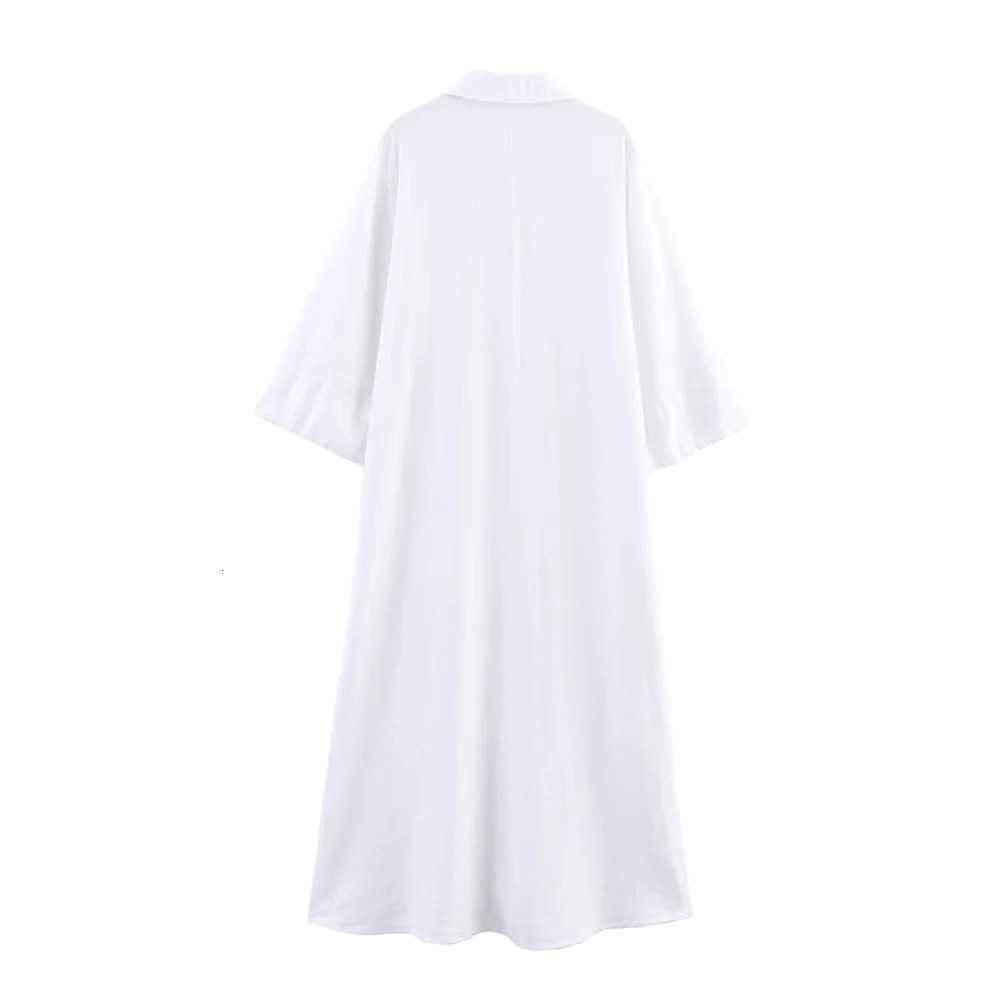 UNIZERA womens shirt style dress with lapel buckle decoration for spring and summer casual wear 250520