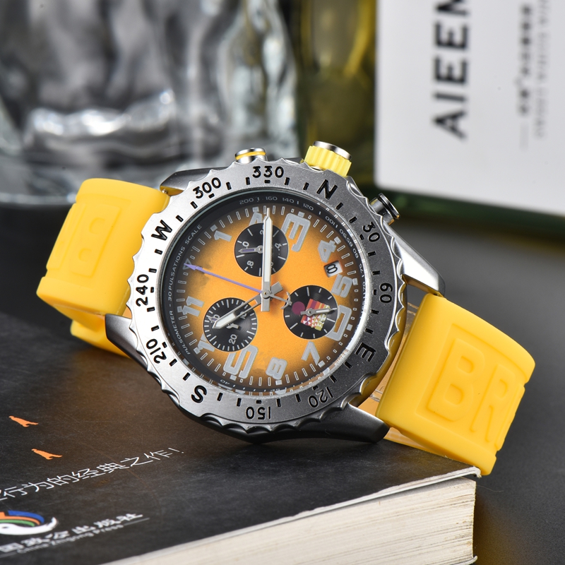 Luxury Mens Watch Quartz Endurance Pro Chronograph Watches Multiple Colors Rubber Men Watches Glass Wristwatches free shipping