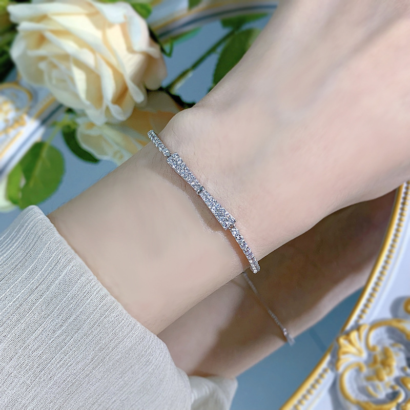 New S925 Silver Full Diamond Butterfly Bracelet for Women, Adjustable and Elegant for Fashionable Occasions