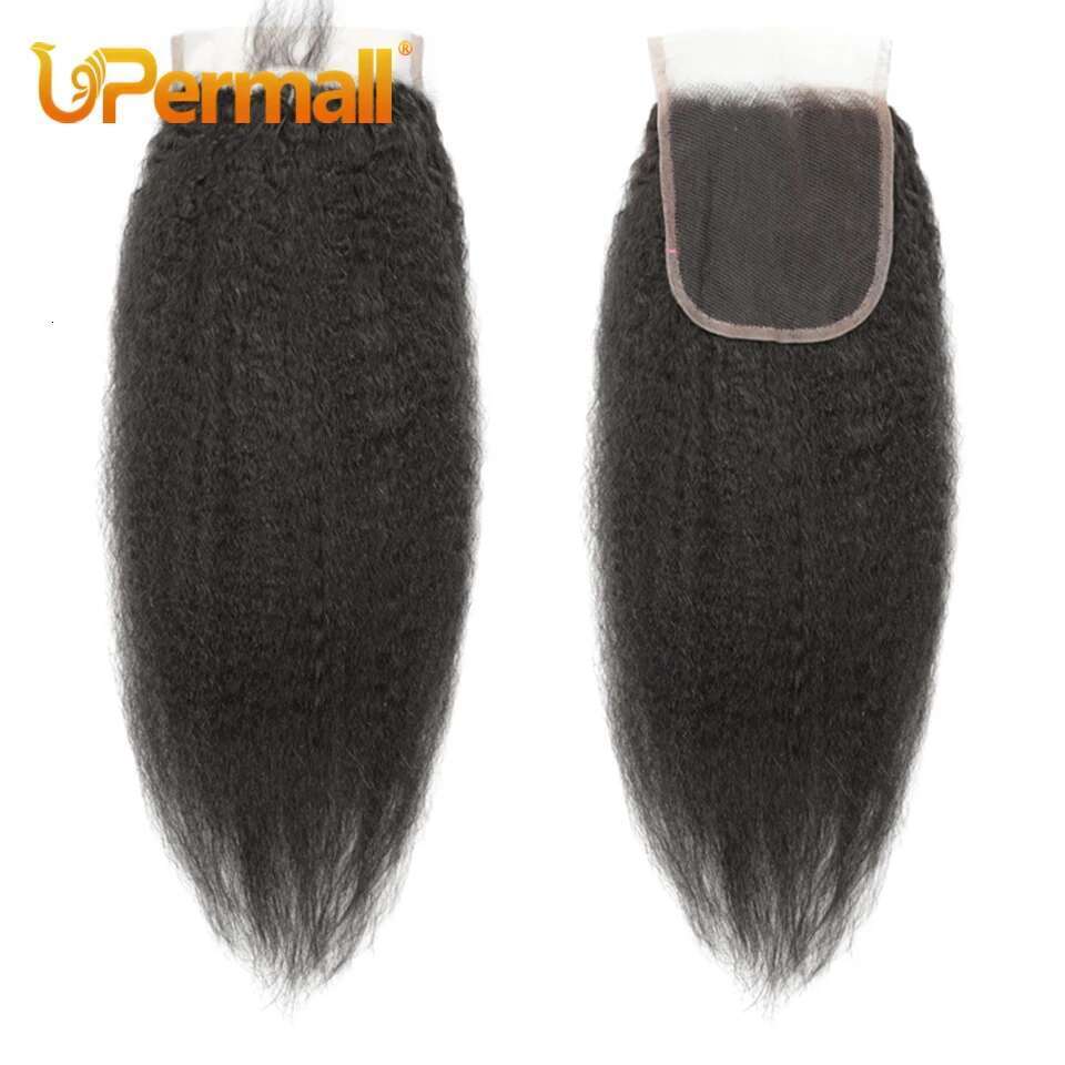 Upermall 13x4 Kinky Straight Lace Frontal Pre Plucked With Baby HD Transparent Yaki 4x4 Closure Remy Human Hair For Women