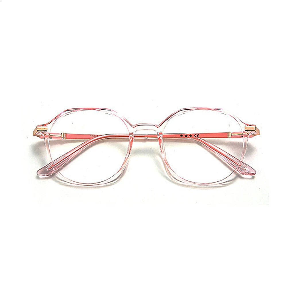 Fashion Anti Blue Light Blocking Eyewear Women Acetate Round Frame Optical Spectacle Female Multisided Eyeglass 250515
