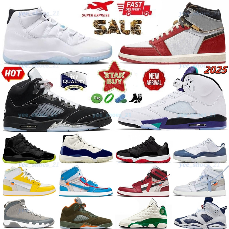 2025 Basketball shoes 5s 11s designer shoes LegendBlue Black Metallic Reimagined UNC Igloo Bred Shadow Grape Men shoes Women Top quality trainers 36-47
