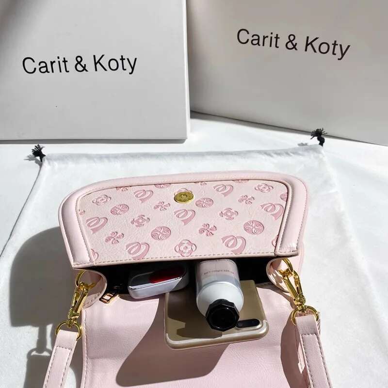 Women's Top New Fashion Handheld Saddle Bag with Beautiful Printing Flower and Scarves 2024 Popular Festival Gift Handbag