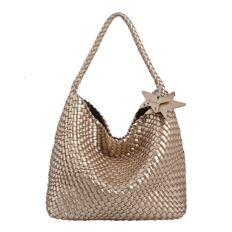 Women's Bags Designer High End, Niche Design, Handmade Woven Large Capacity Tote Bag, Casual And Lazy Style, One Shoulder, Underarm Bucket Bag