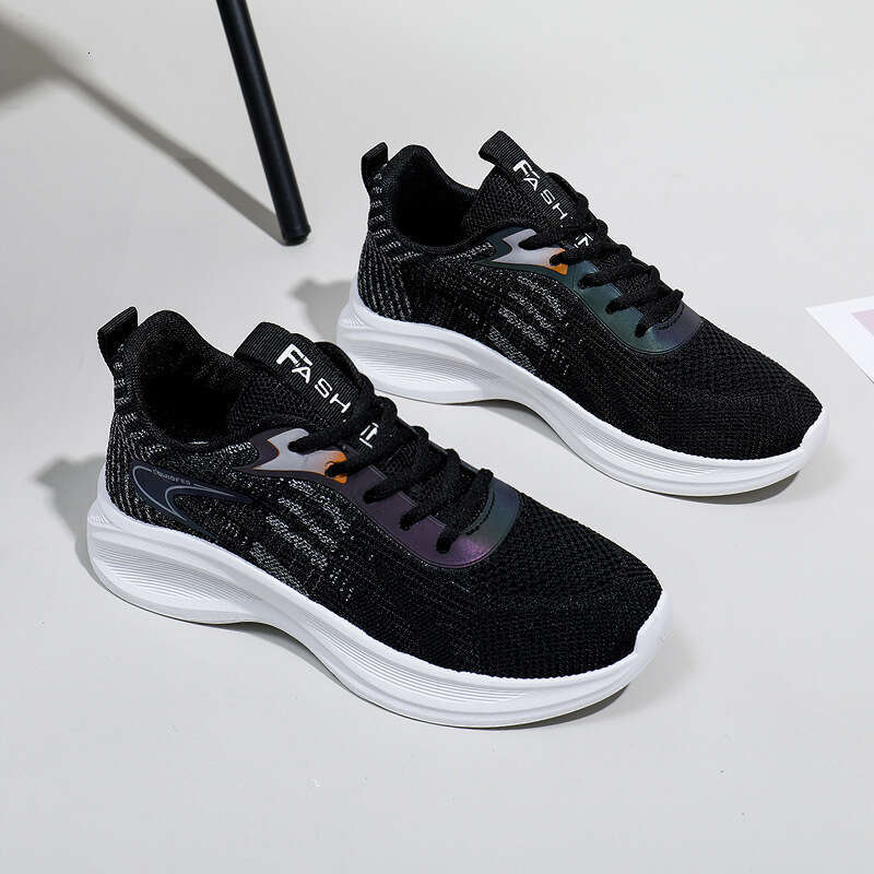 New Fashionable, Versatile, Comfortable, Mainly Recommended Breathable Flyknit Women's Rainbow Spring Edition Lightweight and Comfortable Running