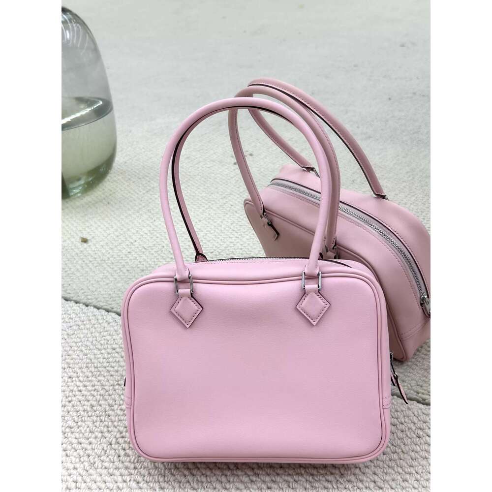 Steel hardware semi handmade Plume feather toe cover layer cowhide used box commuting hand held genuine leather women s bag