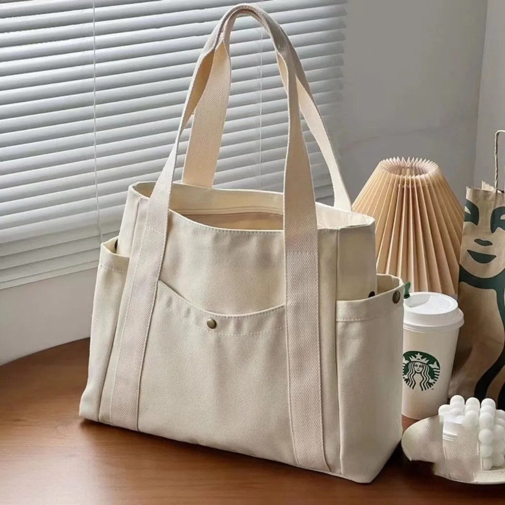 Canvas Bag Female Ins Forest Style Versatile Shoulder Bag Large Capacity Book Storage Student Class Bag Portable Cloth 250516