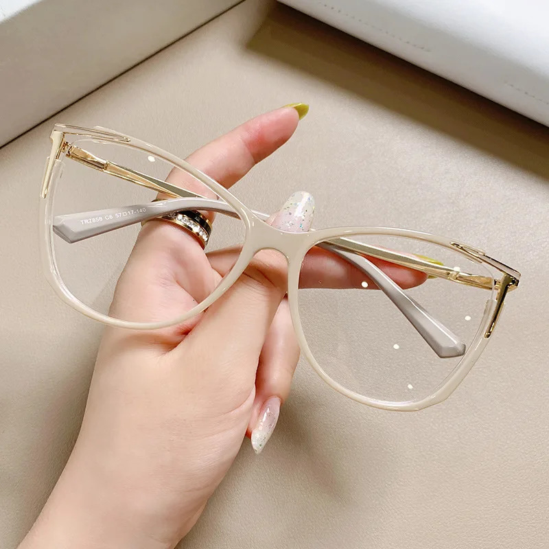 Anti Blue Light Myopia Minus Diopter Glasses -1 -1.5 -6 Fashion Gradient Blue Eyeglasses Big Frame Cat Eye Glasses Oculos 250520