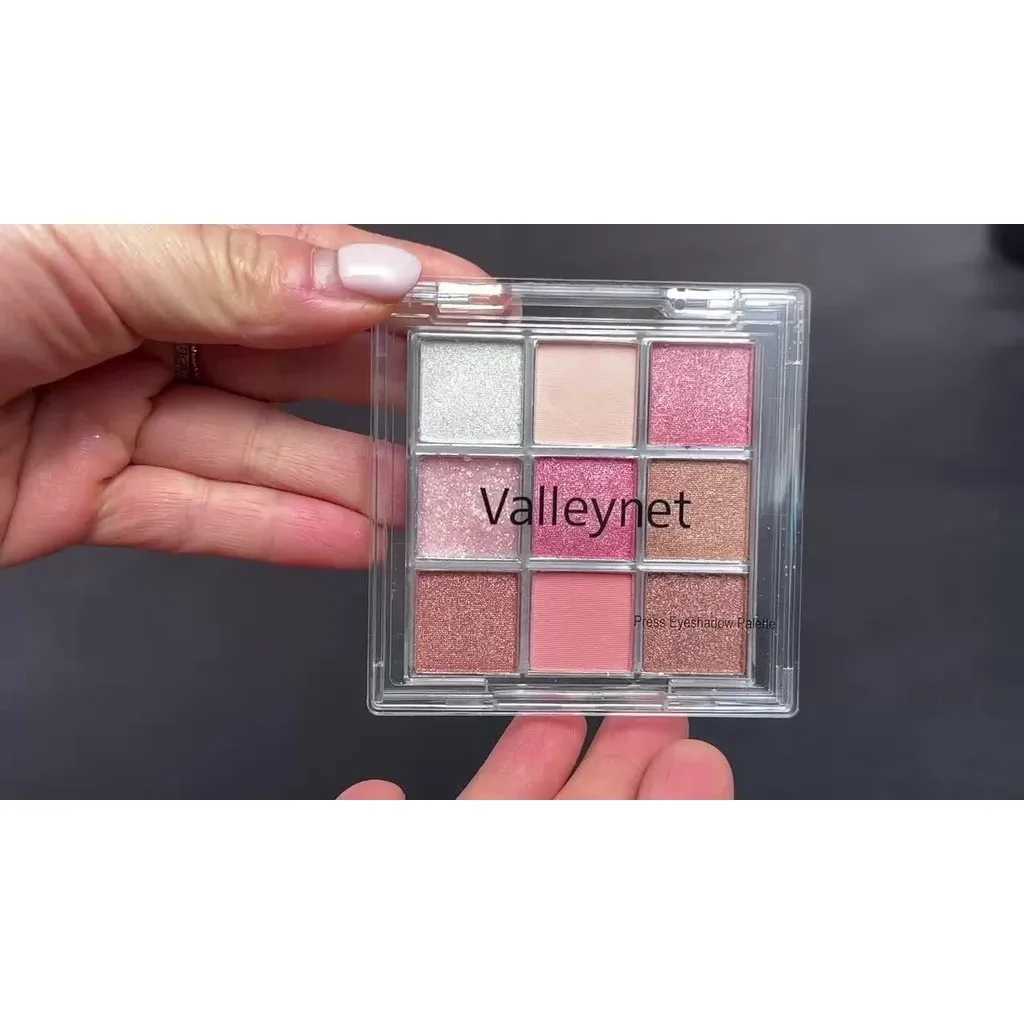 9 Color Pink Eyeshadow Palette Waterproof Long-Lasting Pearly Glitter FinishXJ250520