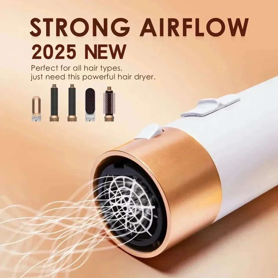 5 in 1 Low Noise Styler Professional Curling Straightening Hair Drying Hot Air Brushes 1000W