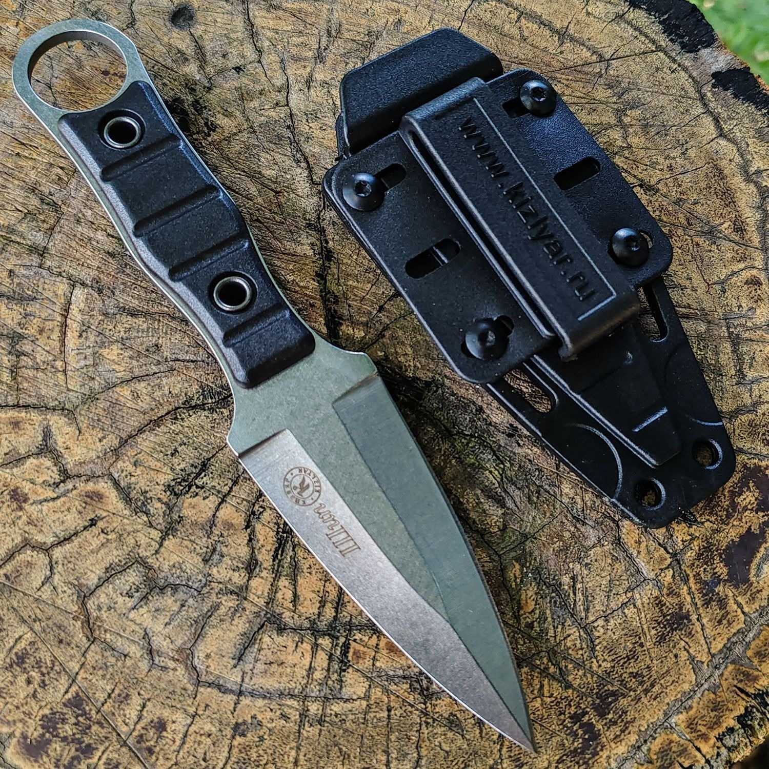 Outdoor survival knife, neck-hanging ring knife, mini fruit straight knife, portable pocket knife, self-defense claw knife