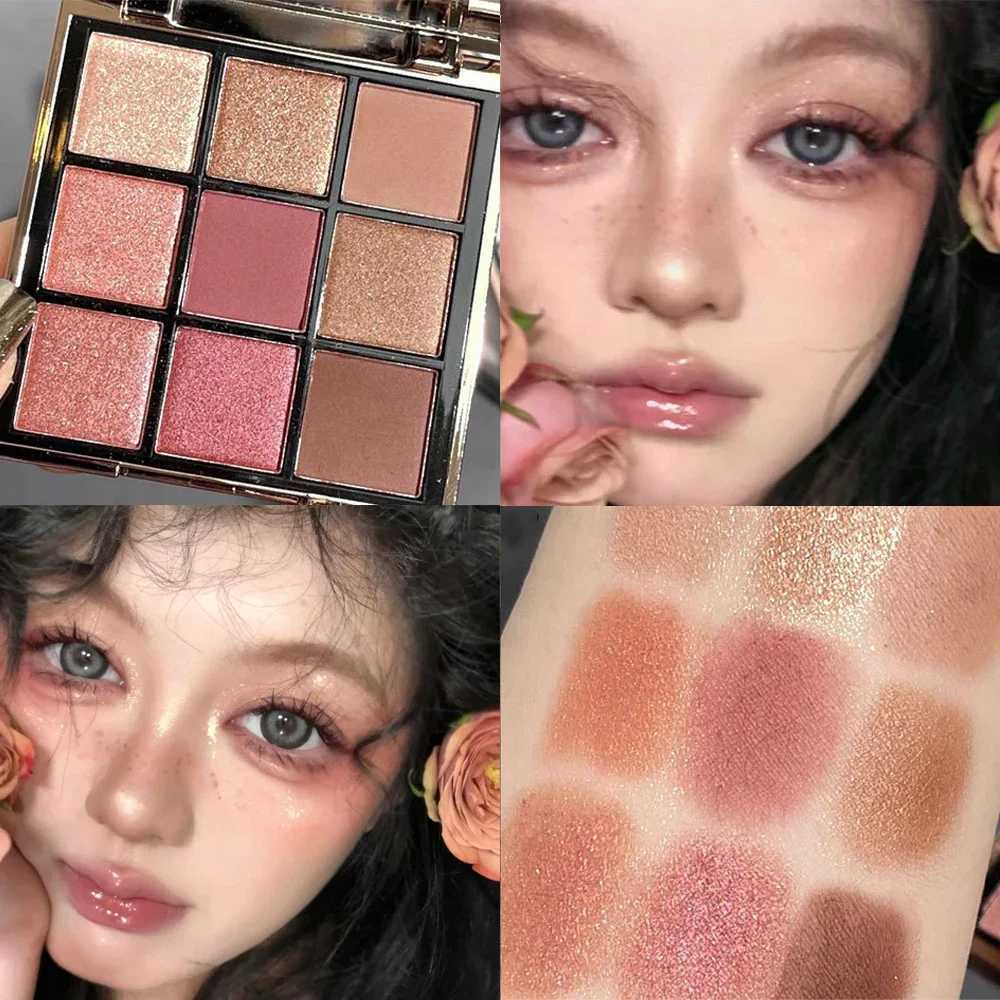 2025 New Glitter Eyeshadow Palette Pink Brown Pearly Gold Matte Shadow Nude Lasting Highlighter Powder Shiny Eyes CosmeticXJ250520