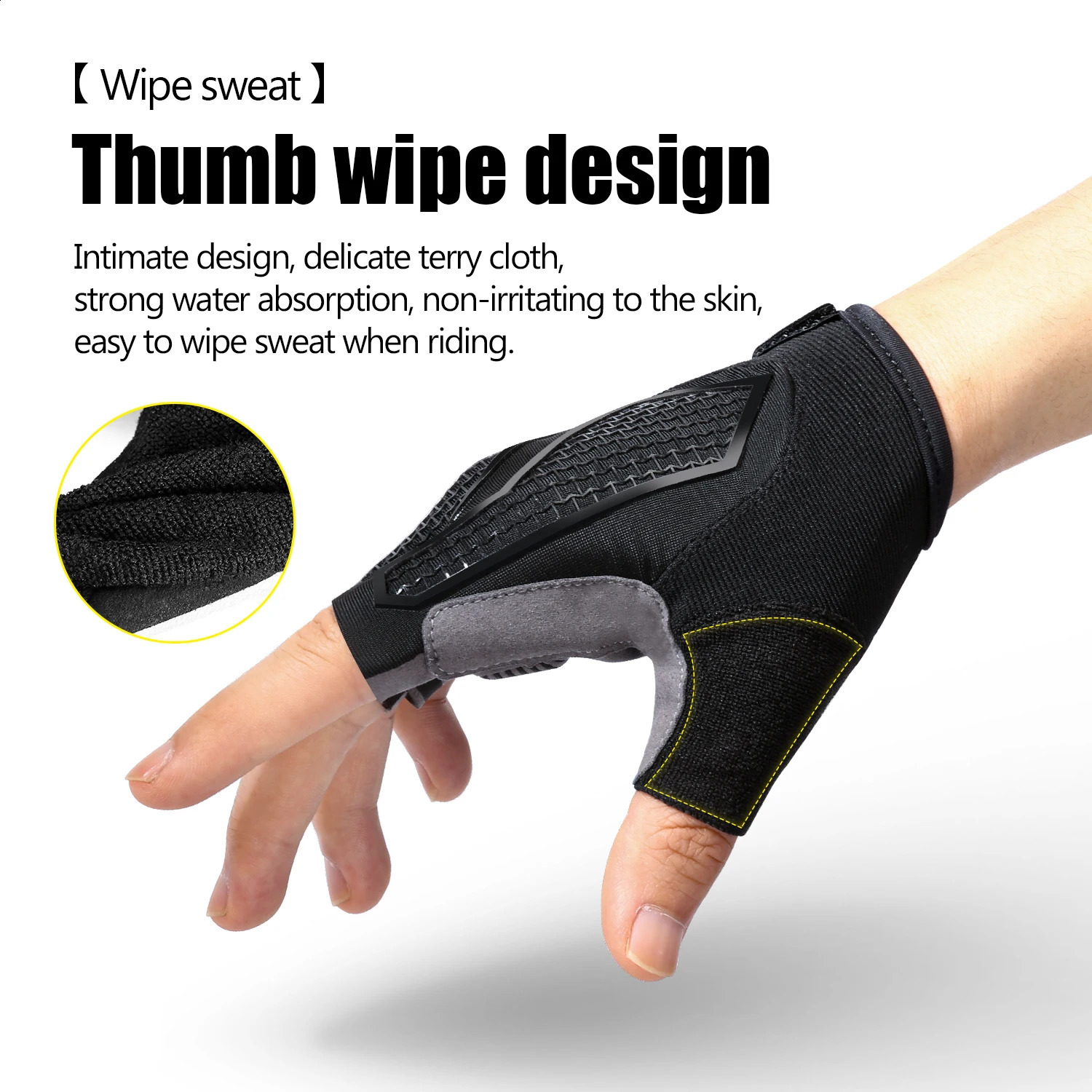 Half Finger Cycling Gloves Summer Bicycle Shockabsorption Breathable Mountain Bike MTB Accessories 250515