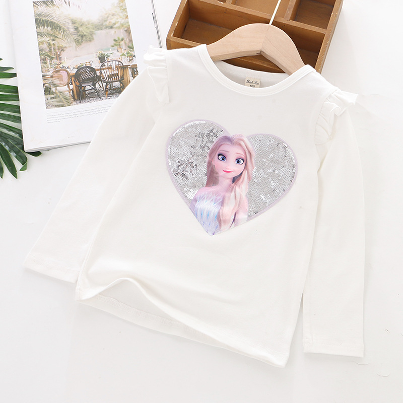 DISNEY toddler designer clothes infant designer clothes Frozen Elsa princess T-shirt Little girl's clothes with princess printed design girls