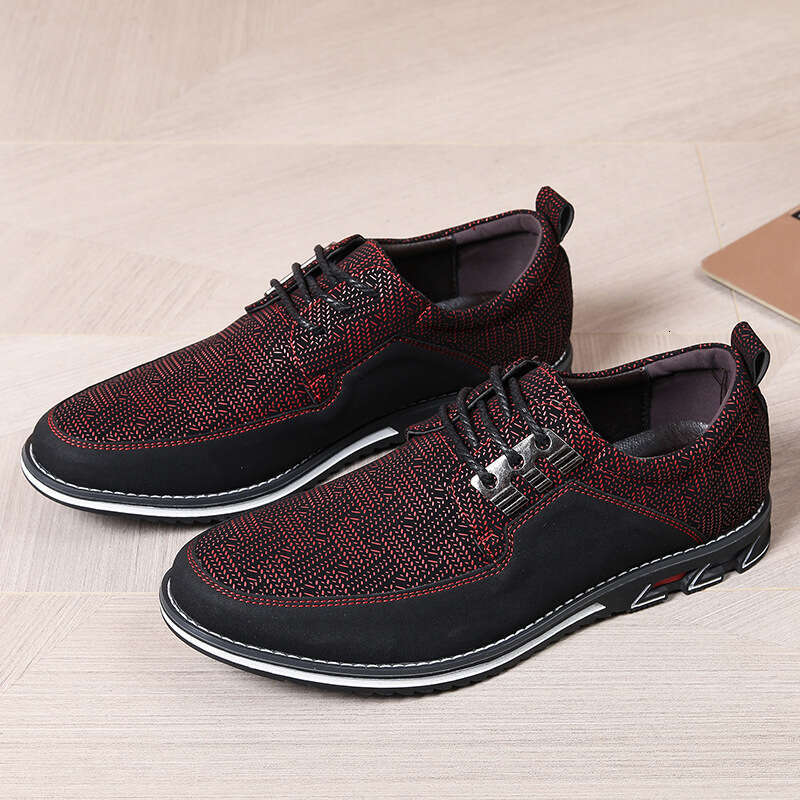 Board new British style round toe casual leather anti slip and wear-resistant men's shoes summer trend