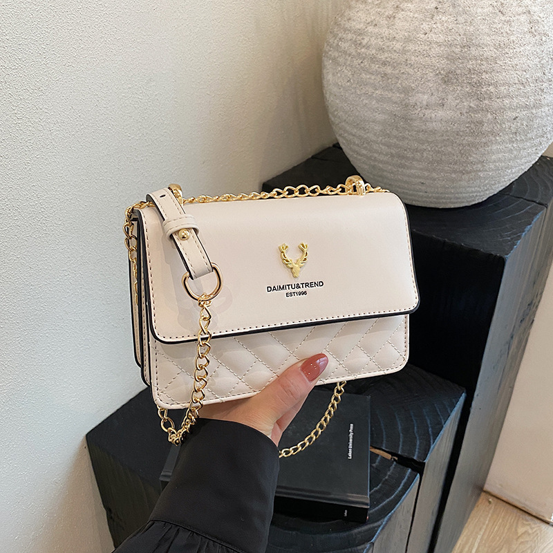 High quality brand hot selling high-end diamond grid embroidery thread 2025 new model single shoulder women's light luxury chain small square bag