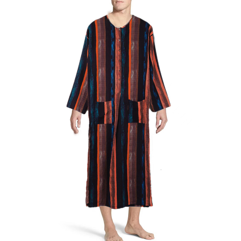 Designer Clothing New Muslim Clothing Dubai Saudi Arabia Traditional Men's Striped Robe 2025 New Style